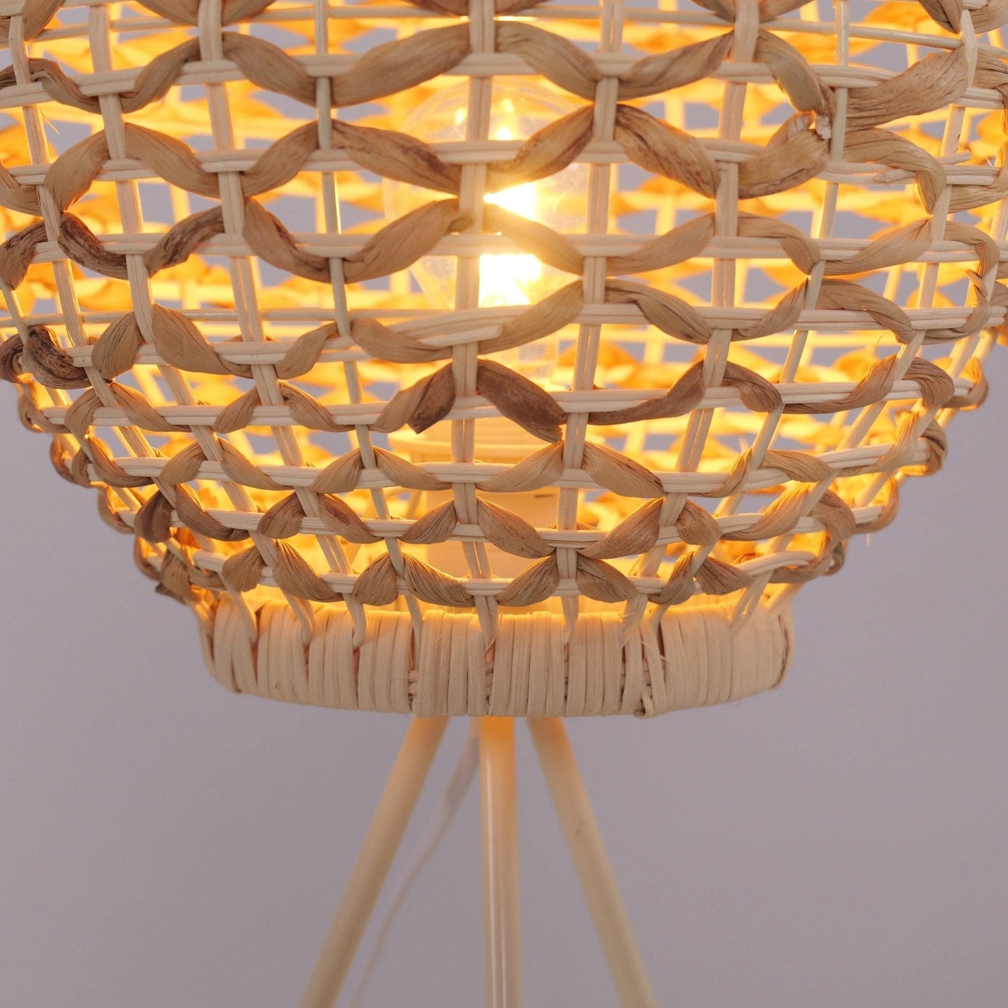 Lightsin Water Hyacinth Rattan Ball - Shaped Woven Table Lamp – Natural Handwoven Lighting for Cozy Spaces - House Comfort