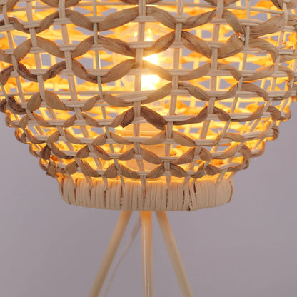 Lightsin Water Hyacinth Rattan Ball - Shaped Woven Table Lamp – Natural Handwoven Lighting for Cozy Spaces - House Comfort