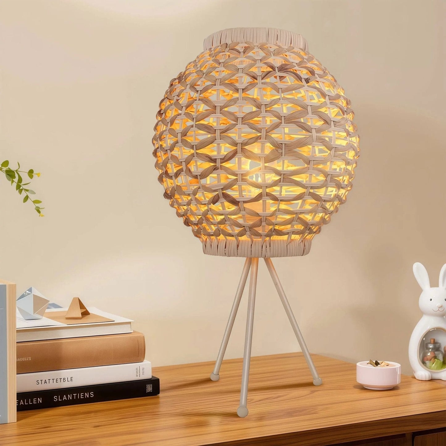 Lightsin Water Hyacinth Rattan Ball - Shaped Woven Table Lamp – Natural Handwoven Lighting for Cozy Spaces - House Comfort