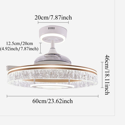 Lightsin Whisper Quiet Reversible Ceiling Fan with Light Acrylic and Metal Fan Ceiling Light Fixture - House Comfort