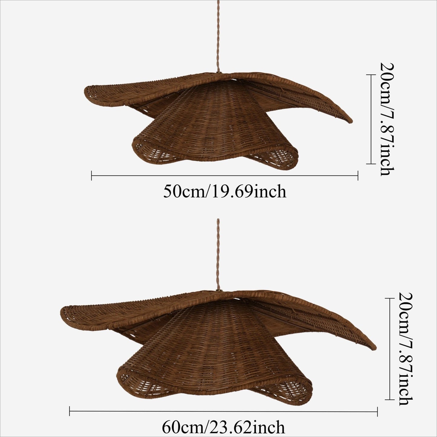 Lightsin Woven Rattan and Iron Pendant Light – Organic Ceiling Pendant Light for Dining Room, Living Room, and Modern Rustic Interiors - House Comfort