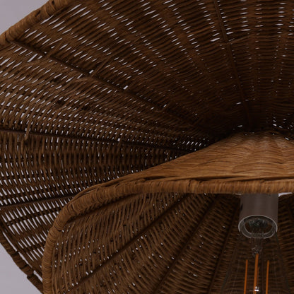 Lightsin Woven Rattan and Iron Pendant Light – Organic Ceiling Pendant Light for Dining Room, Living Room, and Modern Rustic Interiors - House Comfort