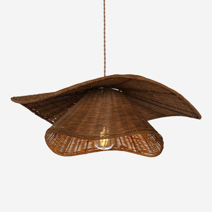 Lightsin Woven Rattan and Iron Pendant Light – Organic Ceiling Pendant Light for Dining Room, Living Room, and Modern Rustic Interiors - House Comfort