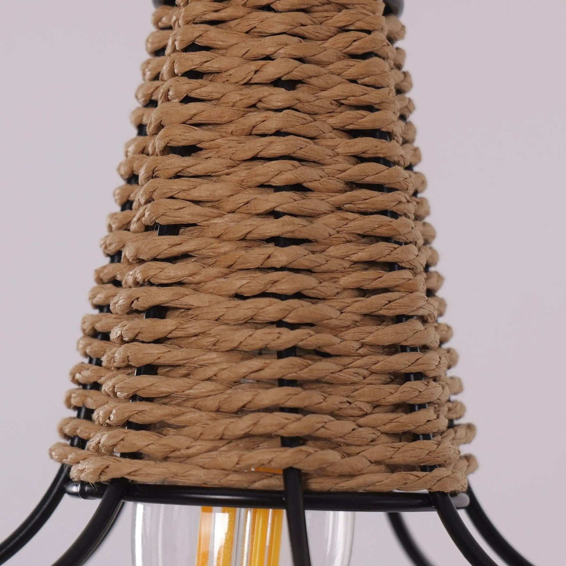 Lightsin Woven Rattan Cage Pendant Light for Natural Charm and Effortless Elegance - House Comfort