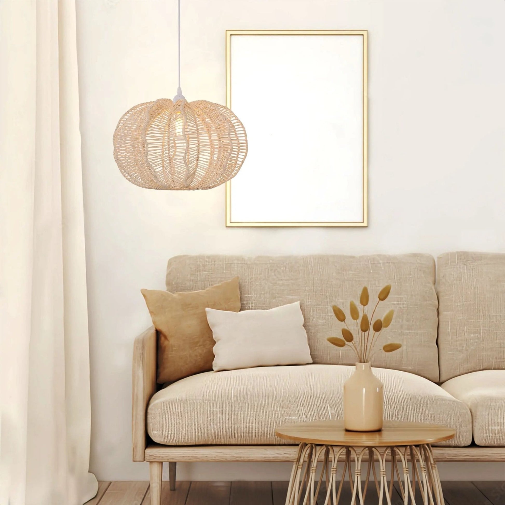 Lightsin Woven Rattan Ceiling Light for a Serene Ambiance - House Comfort