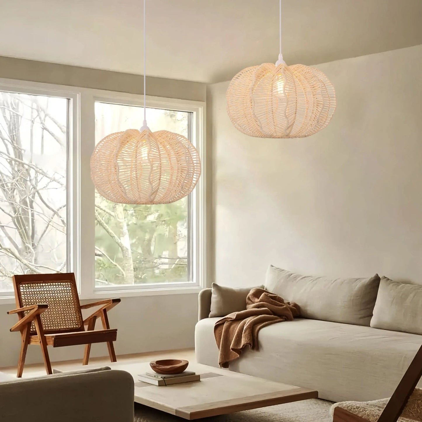 Lightsin Woven Rattan Ceiling Light for a Serene Ambiance - House Comfort