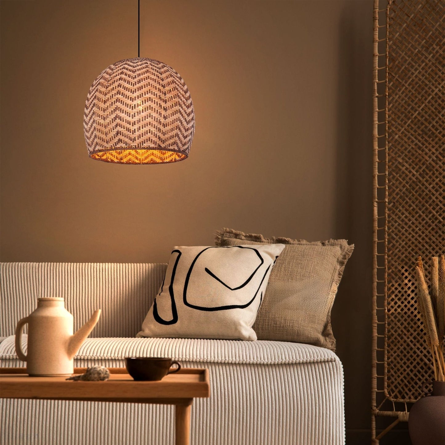 Lightsin Woven Rattan Ceiling Light with Wave Details for Modern Ceiling Lights - House Comfort