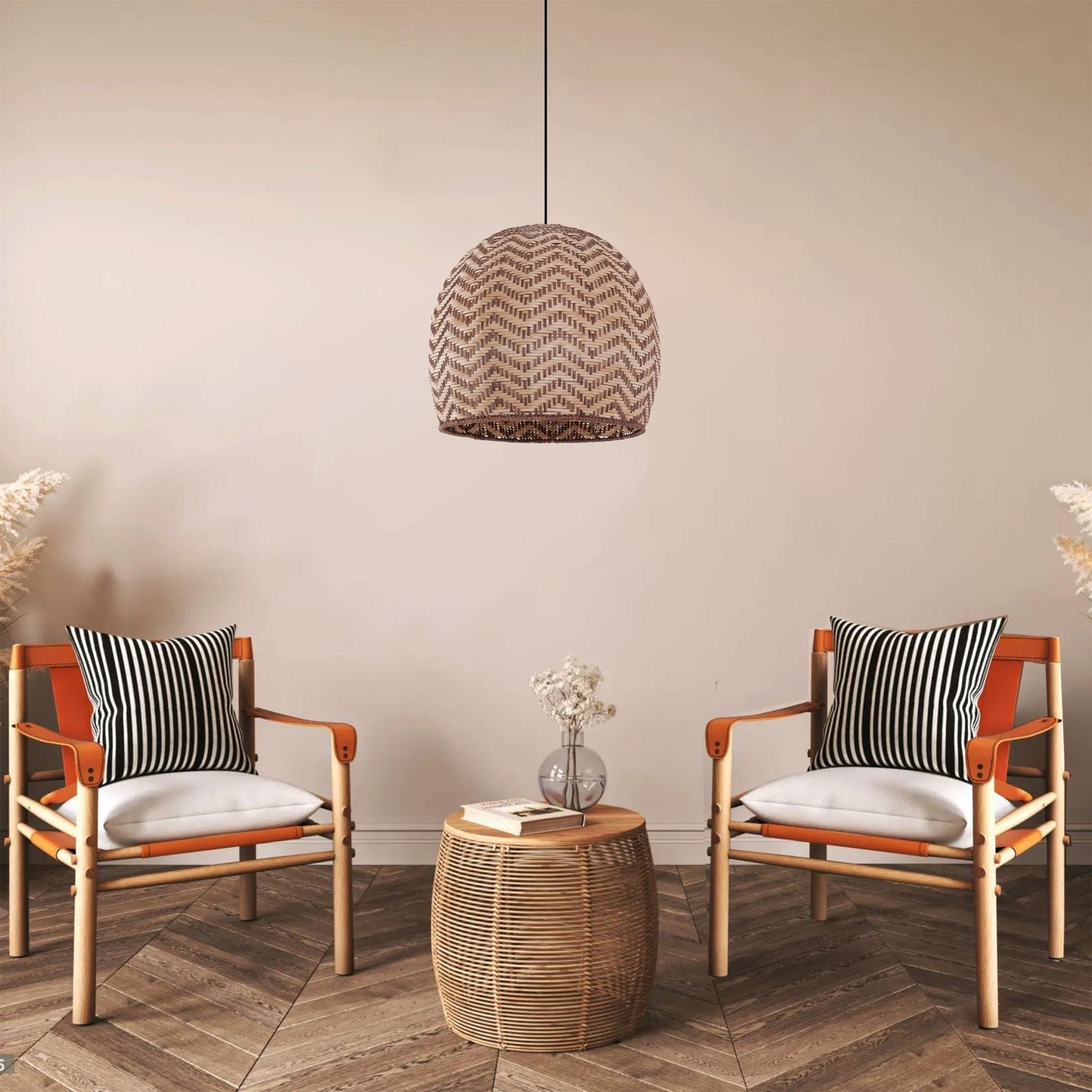 Lightsin Woven Rattan Ceiling Light with Wave Details for Modern Ceiling Lights - House Comfort