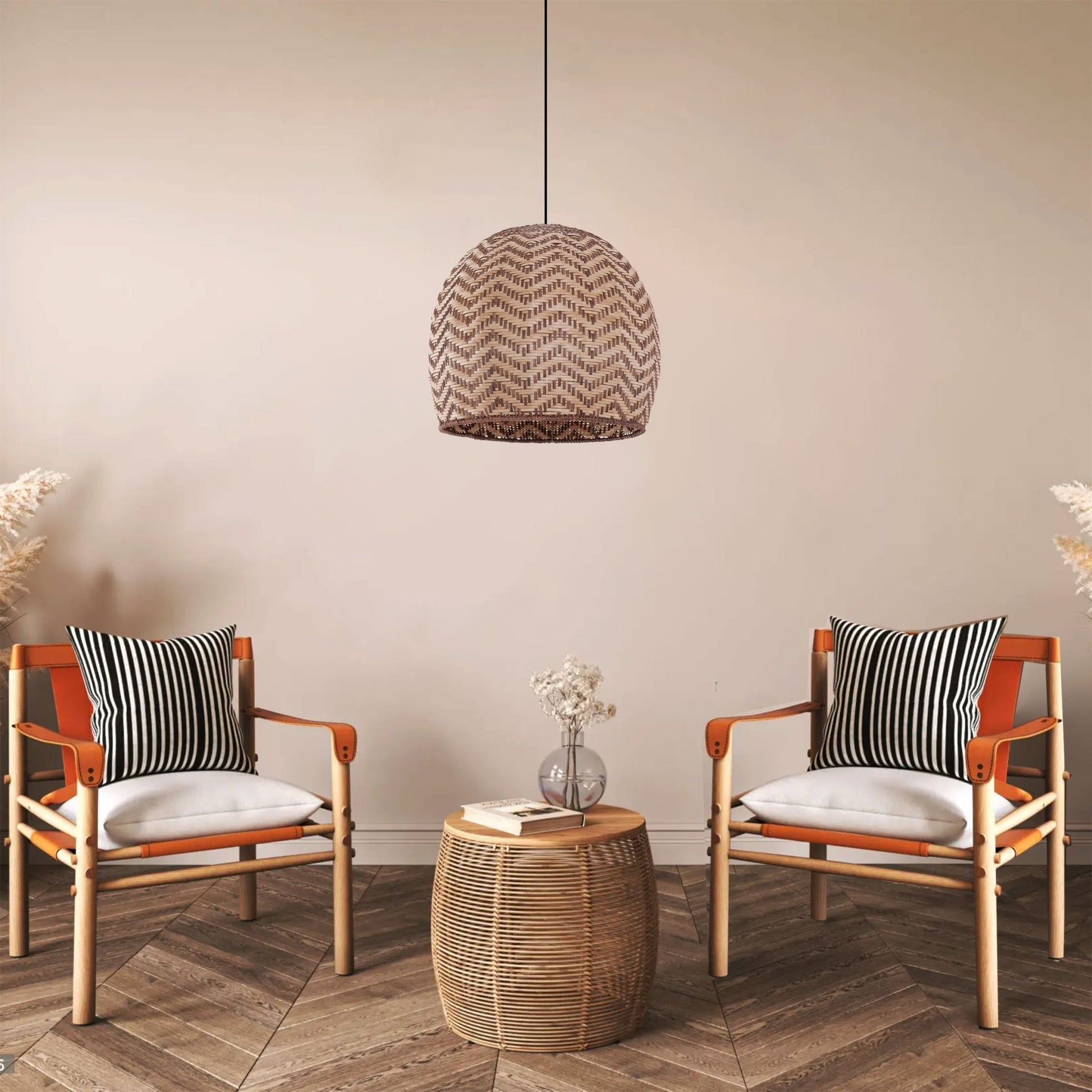 Lightsin Woven Rattan Ceiling Light with Wave Details for Modern Ceiling Lights - House Comfort