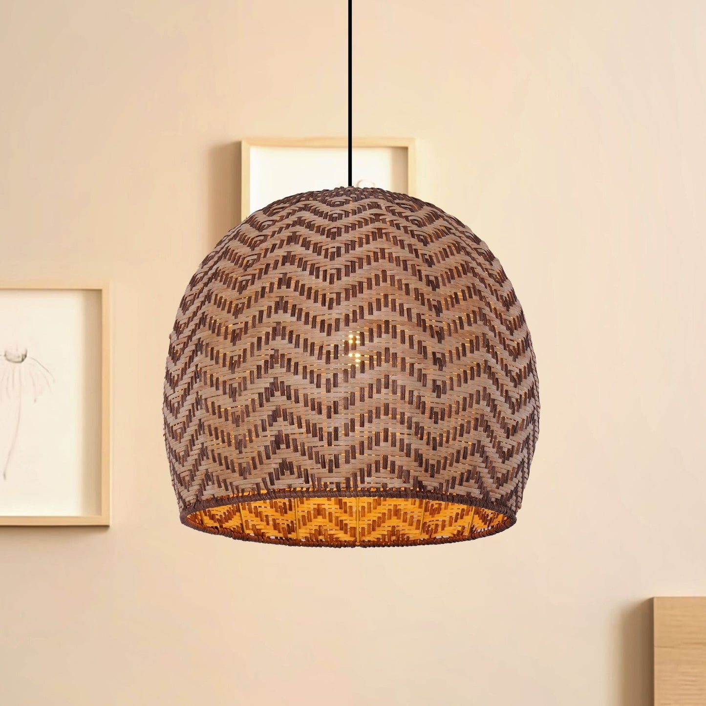 Lightsin Woven Rattan Ceiling Light with Wave Details for Modern Ceiling Lights - House Comfort