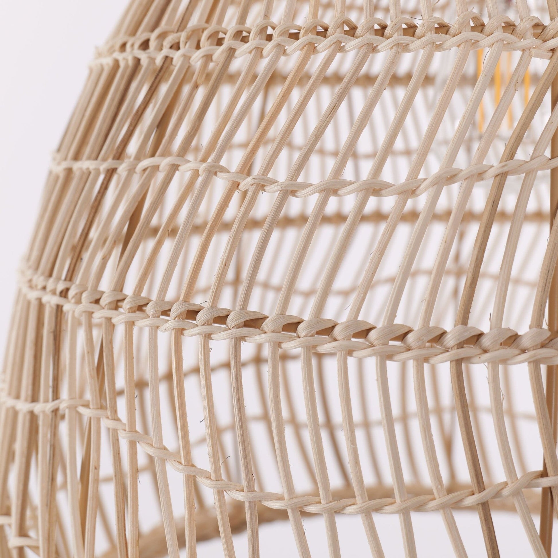 Lightsin Woven Rattan Dome Pendant Ceiling Light – Eco - Friendly Rustic Ceiling Light for Living Room, Dining, and Modern Interiors - House Comfort