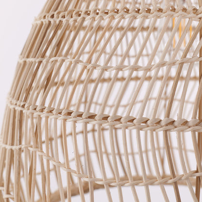Lightsin Woven Rattan Dome Pendant Ceiling Light – Eco - Friendly Rustic Ceiling Light for Living Room, Dining, and Modern Interiors - House Comfort