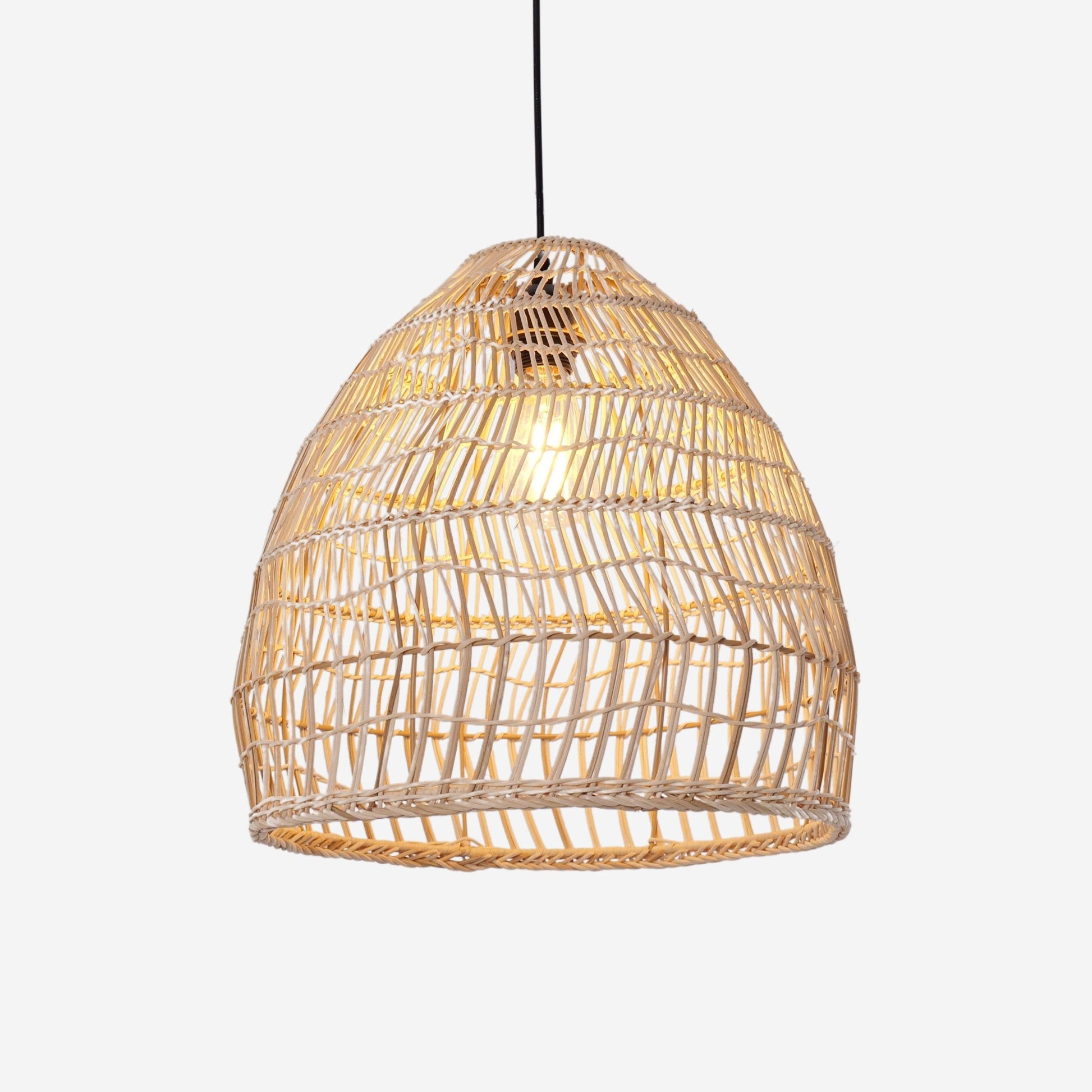 Lightsin Woven Rattan Dome Pendant Ceiling Light – Eco - Friendly Rustic Ceiling Light for Living Room, Dining, and Modern Interiors - House Comfort