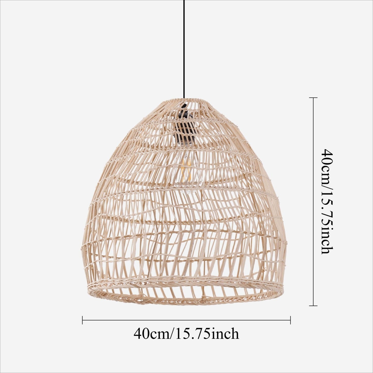 Lightsin Woven Rattan Dome Pendant Ceiling Light – Eco - Friendly Rustic Ceiling Light for Living Room, Dining, and Modern Interiors - House Comfort