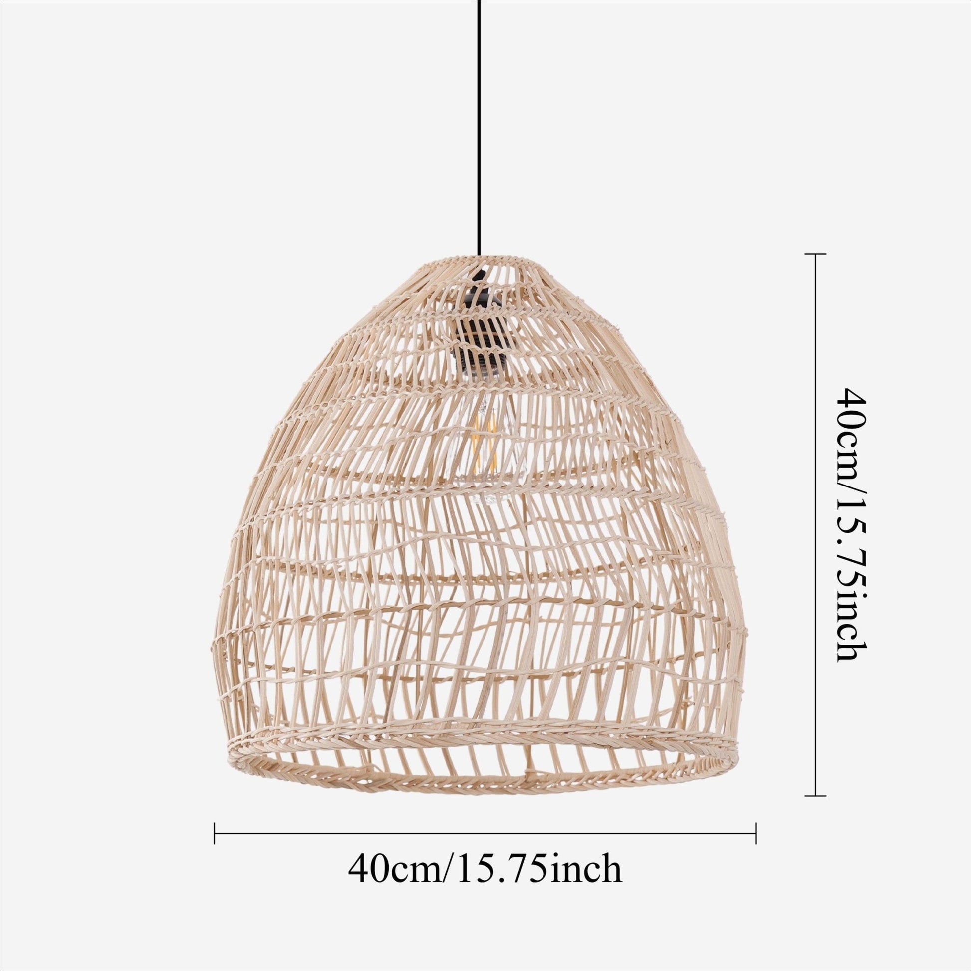 Lightsin Woven Rattan Dome Pendant Ceiling Light – Eco - Friendly Rustic Ceiling Light for Living Room, Dining, and Modern Interiors - House Comfort