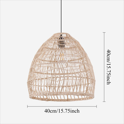 Lightsin Woven Rattan Dome Pendant Ceiling Light – Eco - Friendly Rustic Ceiling Light for Living Room, Dining, and Modern Interiors - House Comfort