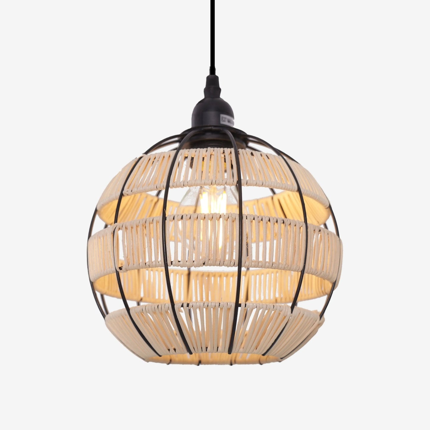 Lightsin Woven Sphere Pendant Light for Cozy Natural Elegance - House Comfort