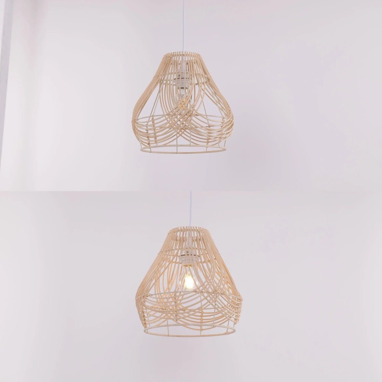 Lightsin Woven Whisper Natural Rattan Pendant Light for Serene Living - House Comfort