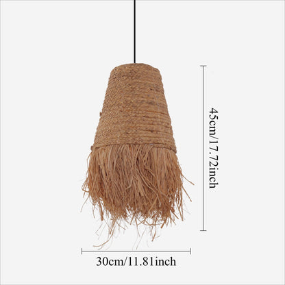 Lightsin Zen Wabi - Sabi Woven Pendant Light with Natural Grass Texture - House Comfort