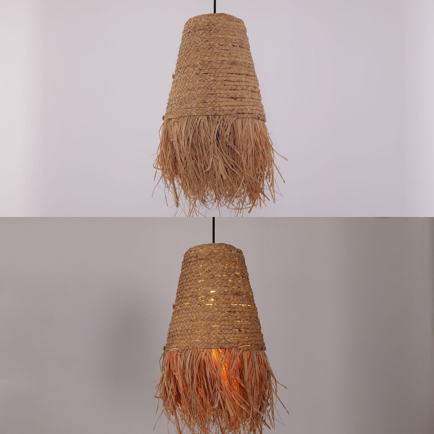 Lightsin Zen Wabi - Sabi Woven Pendant Light with Natural Grass Texture - House Comfort