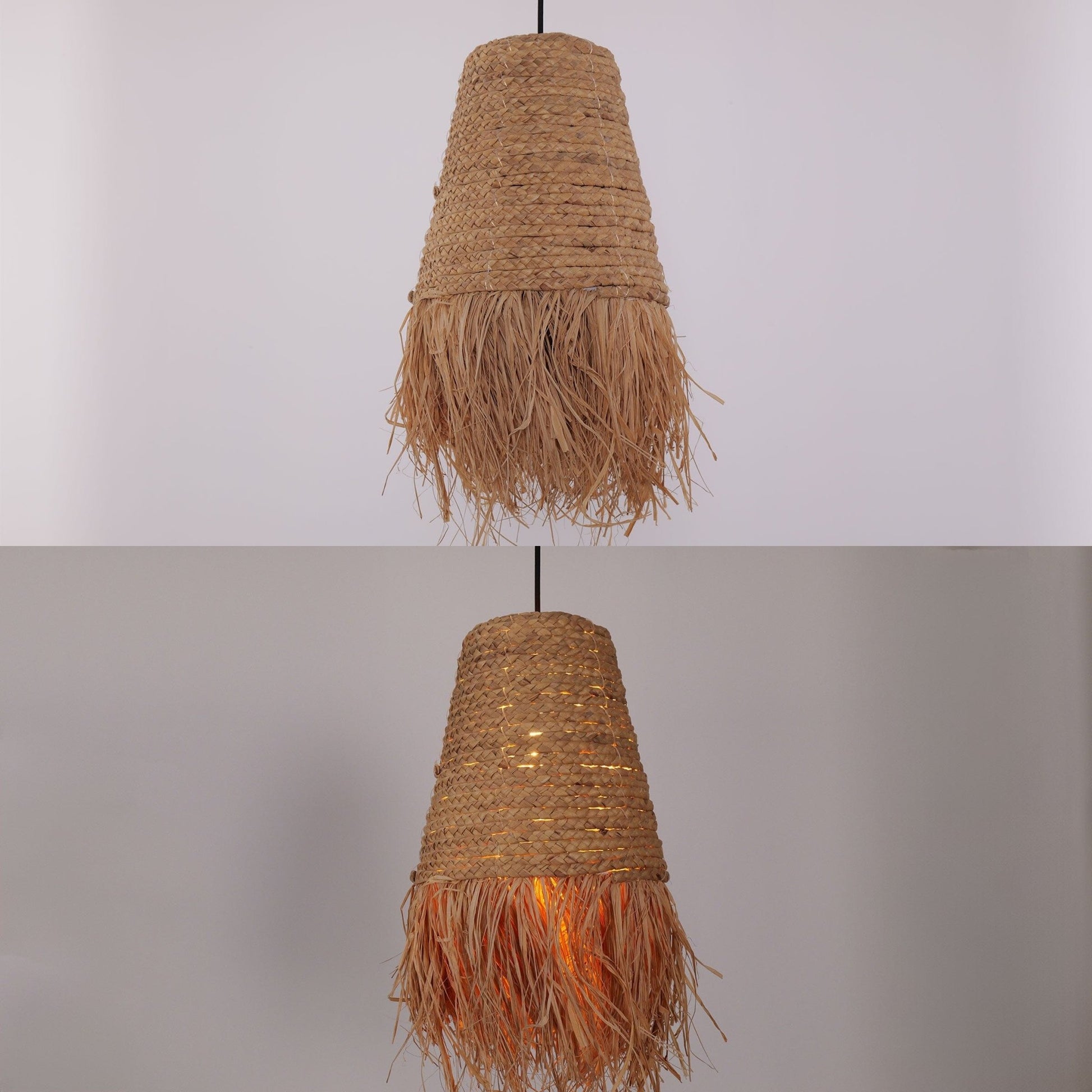 Lightsin Zen Wabi - Sabi Woven Pendant Light with Natural Grass Texture - House Comfort