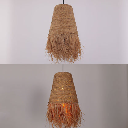 Lightsin Zen Wabi - Sabi Woven Pendant Light with Natural Grass Texture - House Comfort