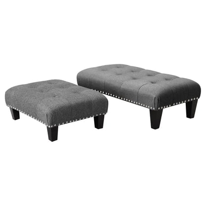 Linen Buttoned Rocking Chair & Footstool Set - House Comfort