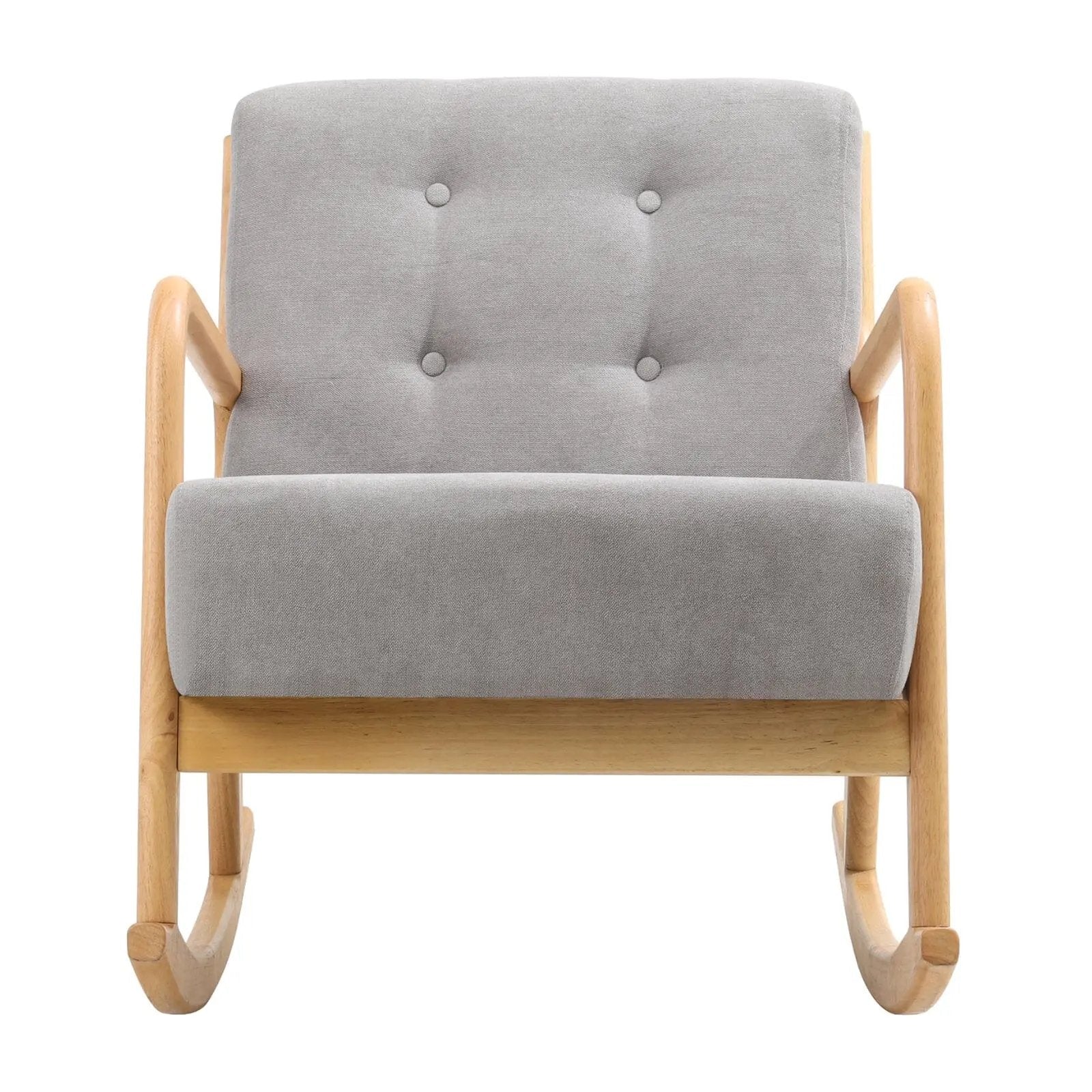 Linen Buttoned Rocking Chair & Footstool Set - House Comfort