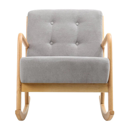 Linen Buttoned Rocking Chair & Footstool Set - House Comfort