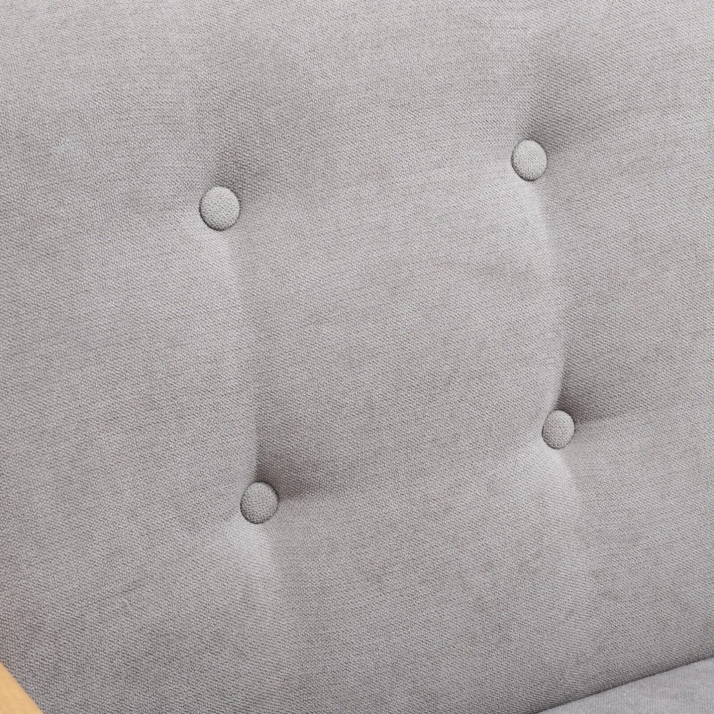 Linen Buttoned Rocking Chair & Footstool Set - House Comfort