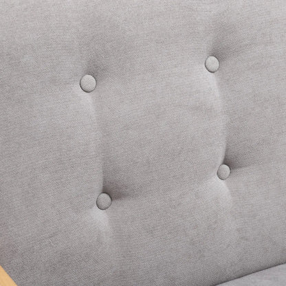 Linen Buttoned Rocking Chair & Footstool Set - House Comfort