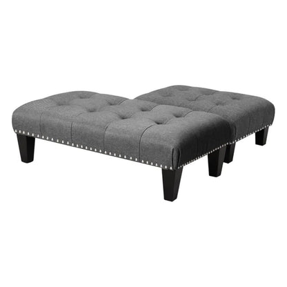 Linen Buttoned Rocking Chair & Footstool Set - House Comfort