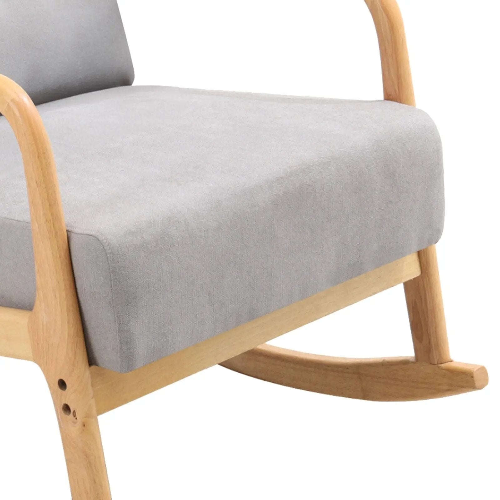 Linen Buttoned Rocking Chair & Footstool Set - House Comfort