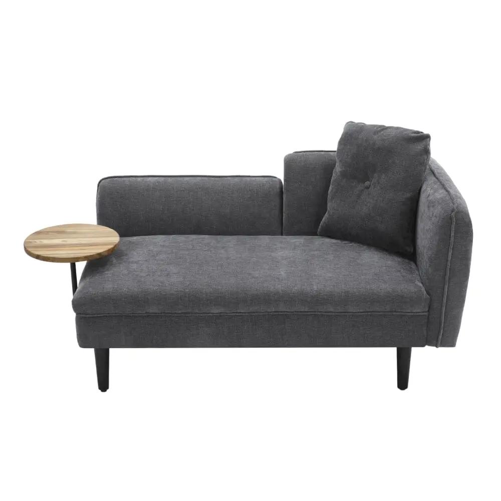 Linen Chaise Lounge with Tray Table - House Comfort