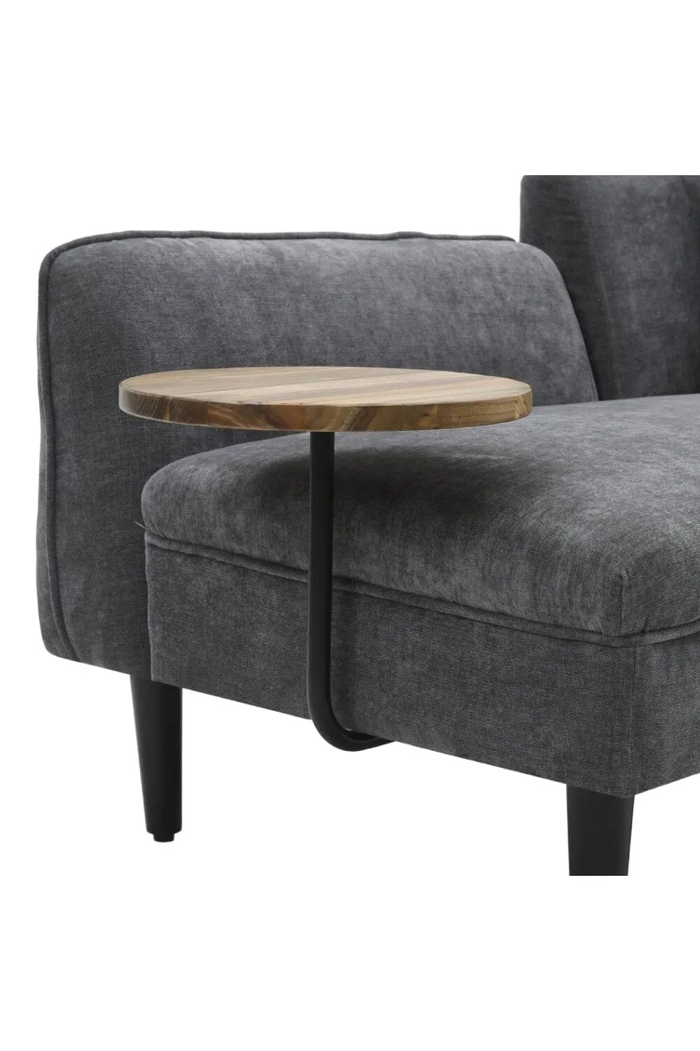 Linen Chaise Lounge with Tray Table - House Comfort