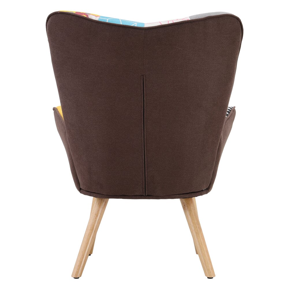 Linen Upholstered Accent Chair with Wood Legs - House Comfort