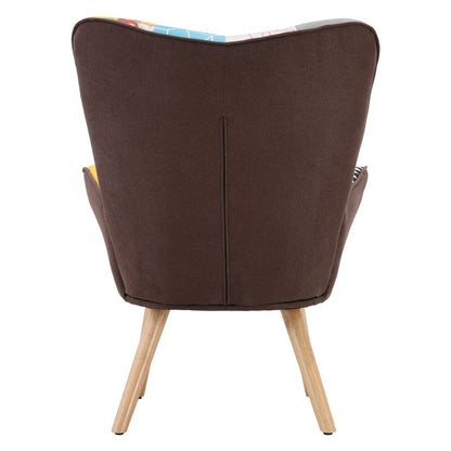 Linen Upholstered Accent Chair with Wood Legs - House Comfort