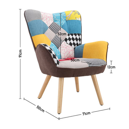 Linen Upholstered Accent Chair with Wood Legs - House Comfort