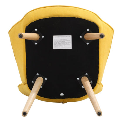 Linen Upholstered Accent Chair with Wood Legs - House Comfort