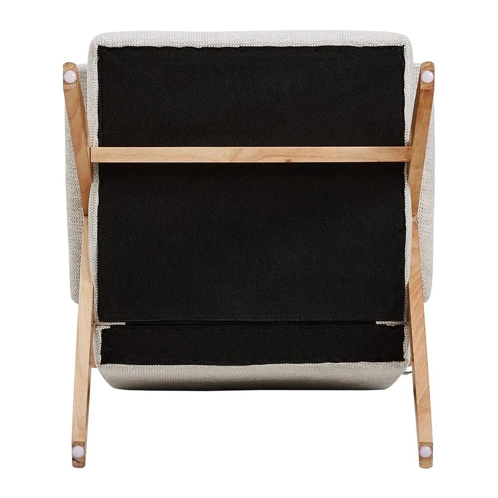 Linen Upholsteried Wooden Armchair - House Comfort