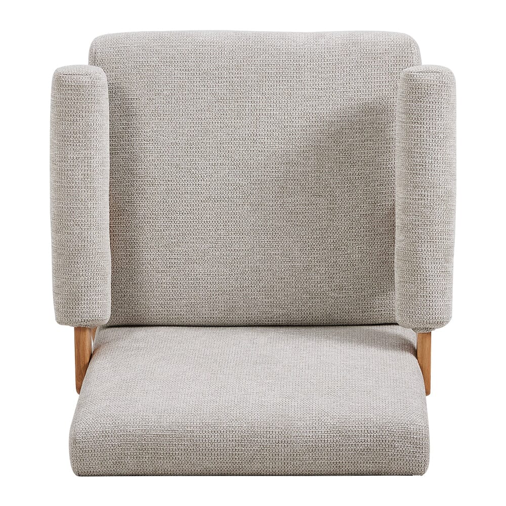 Linen Upholsteried Wooden Armchair - House Comfort
