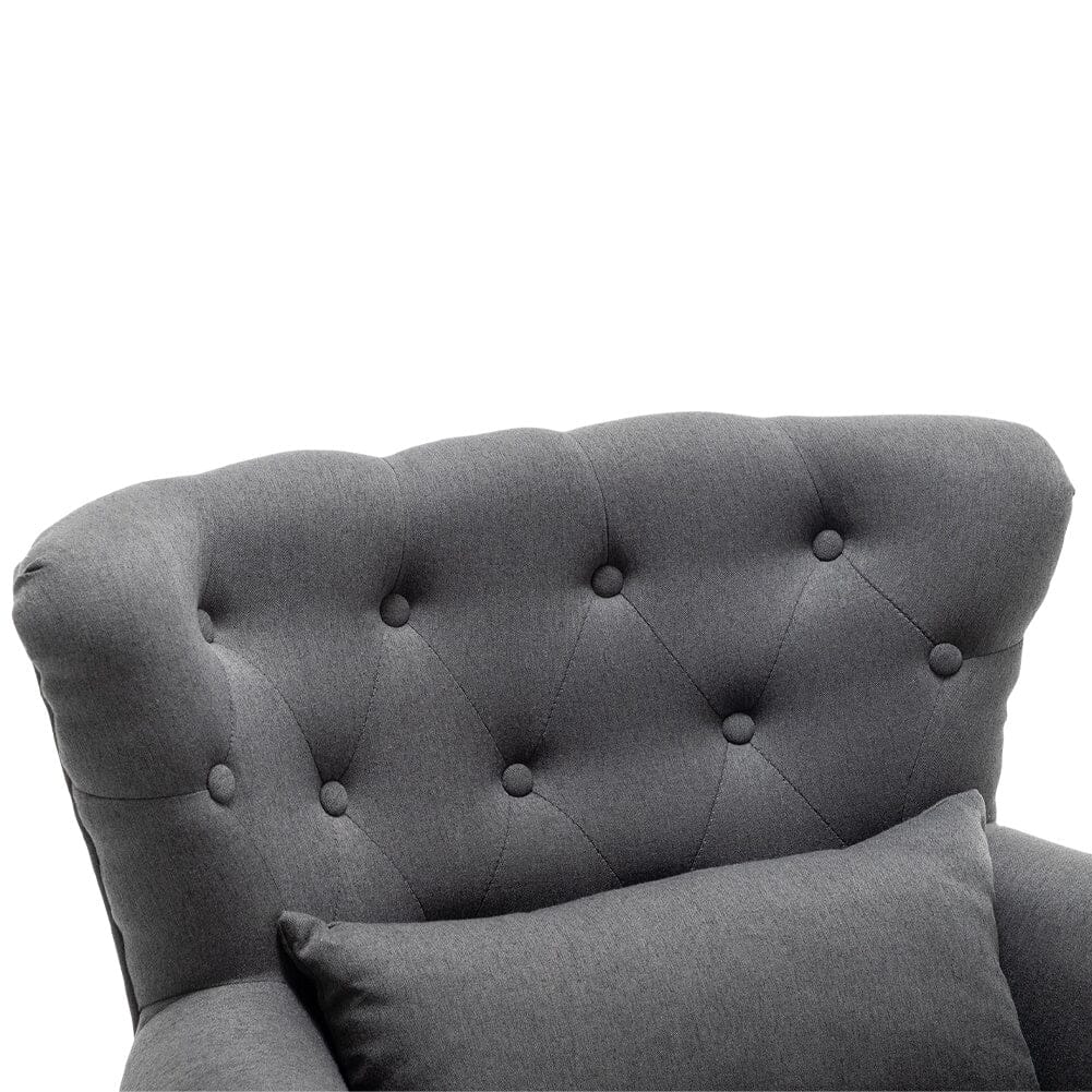 Linen Upholstery Wingback Chair With Cushion - House Comfort