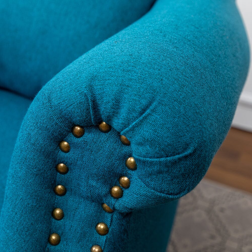 Linen Upholstery Wingback Chair With Cushion - House Comfort