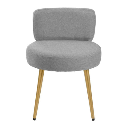 Linen Vanity Stool Chair with Metal Legs - House Comfort