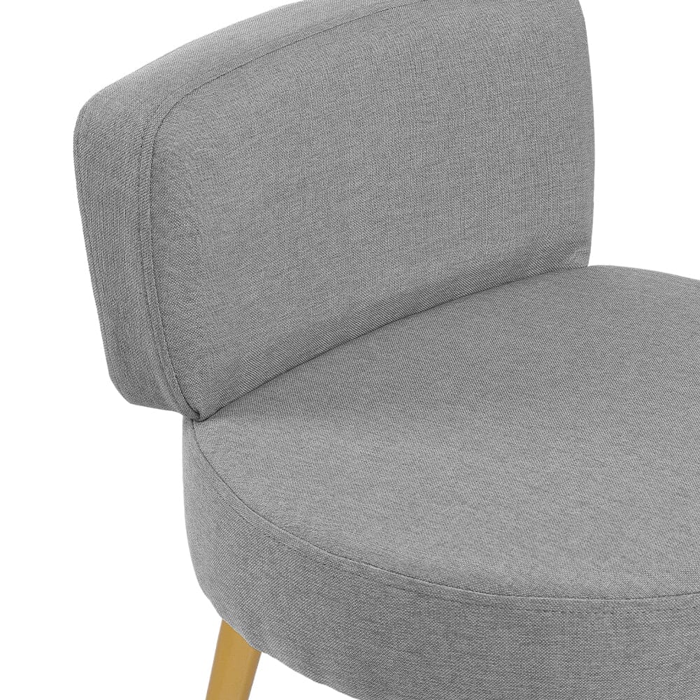 Linen Vanity Stool Chair with Metal Legs - House Comfort
