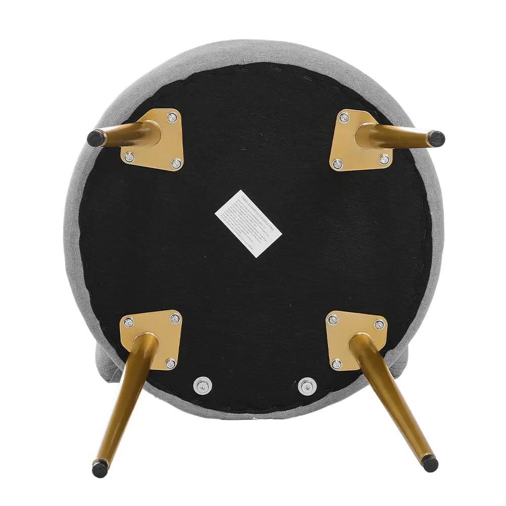 Linen Vanity Stool Chair with Metal Legs - House Comfort