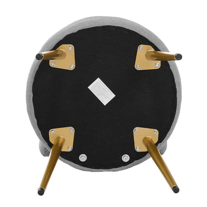 Linen Vanity Stool Chair with Metal Legs - House Comfort