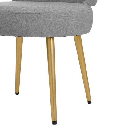 Linen Vanity Stool Chair with Metal Legs - House Comfort