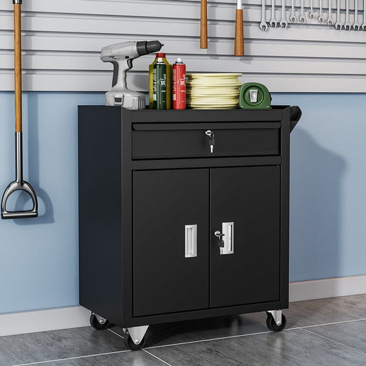 Lockable Rolling Tool Storage Cabinet - House Comfort