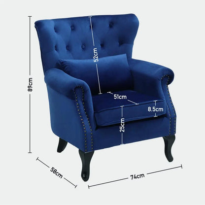 Luxurious Button Armchair with Toss Pillow - House Comfort